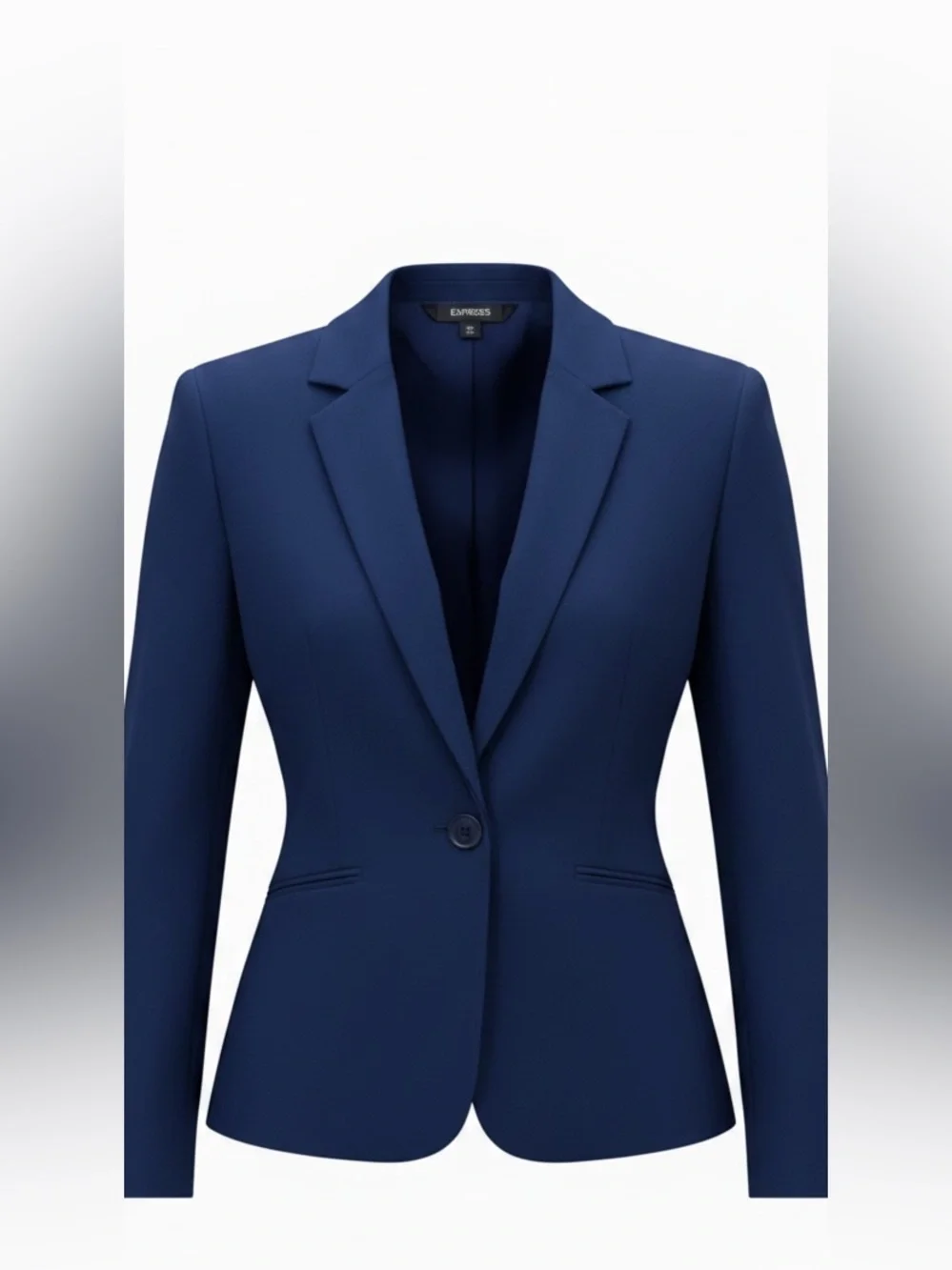 Express Women's Navy Blue One-Button Tailored Suit Blazer Jacket Size 00 NWT